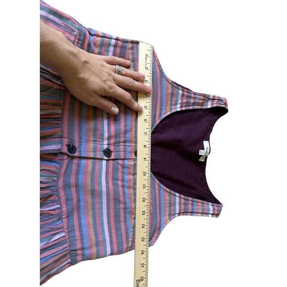 Madewell Scoop Neck Tank Dress size XS Mini Striped pink Sleeveless - Picture 9 of 10